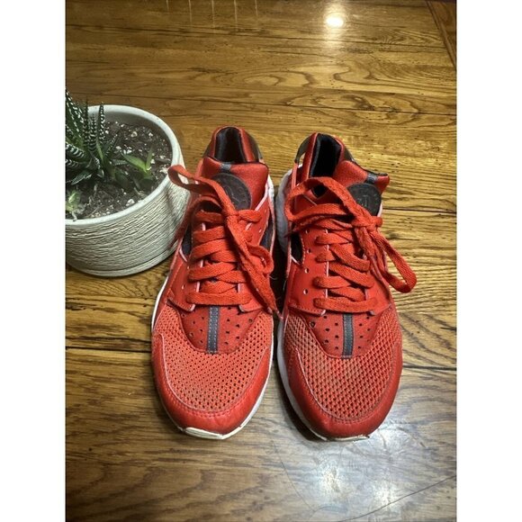 ?nike Air Huarache Men’s Habanero Red & White Athletic Running Shoes Size 9 main image 6